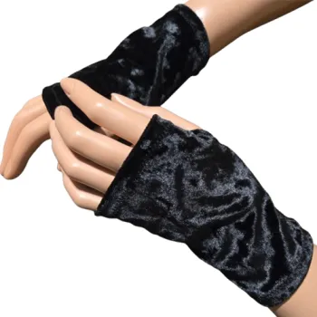 aksamitne mitenki na kciuk czerń