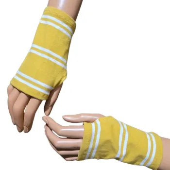 musztardowe mitenki z elastycznej dzianiny