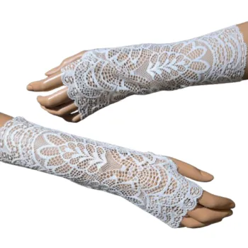 mitenki do ślubu ecru