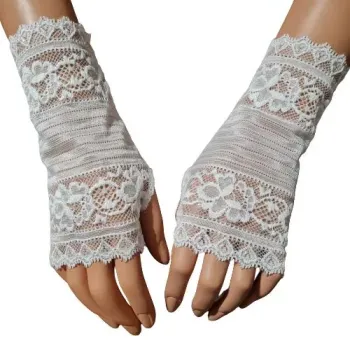 mitenki białe do ślubu