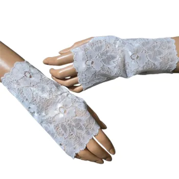 ślubne mitenki na kciuk biel