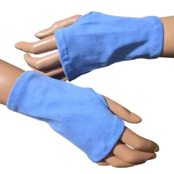 bawełniane niebieskie mitenki na kciuk