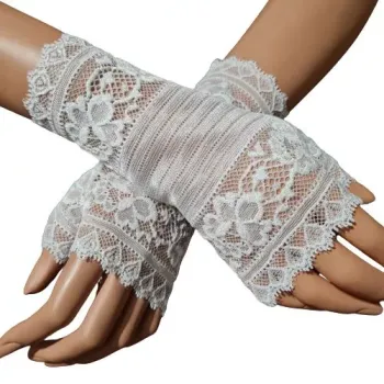 mitenki białe do ślubu