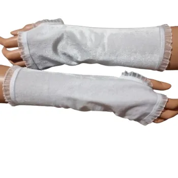 mitenki na kciuk białe ozdobne