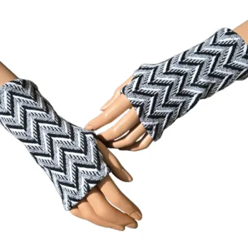 zimowe mitennki na kciuk jodełka