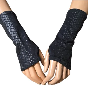 czarne mitenki skóra węża