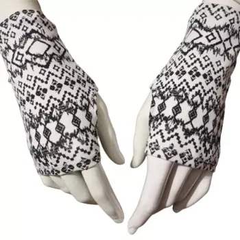 biało czarne mitenki