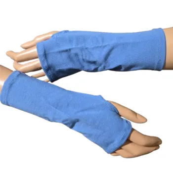 mitenki na kciuk niebieska dzianina