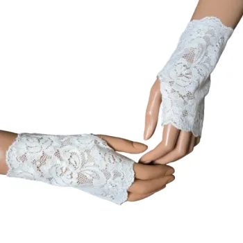 koronkowe mitenki jasne beżowe