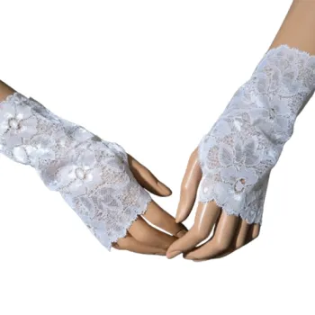 koronkowe mitenki na kciuk białe