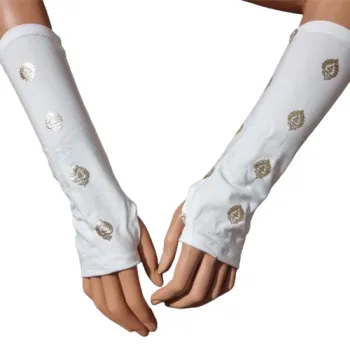 dzianinowe białe mitenki