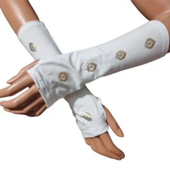 biało złote mitenki