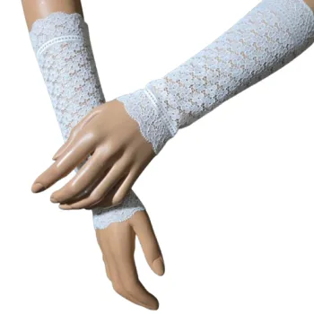 rękawki ecru do ślubu z koronki