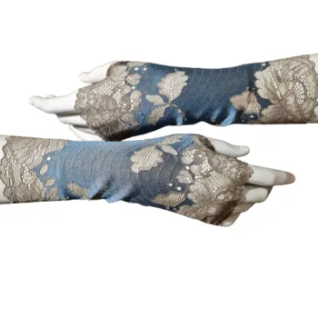 dwukolorowe mitenki na kciuk