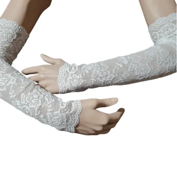koronkowe białe rękawki do ślubu